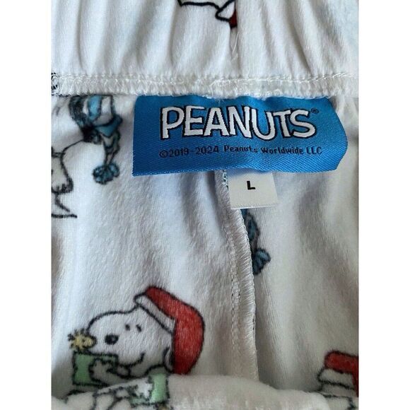 Peanuts Christmas SNOOPY Winter FLEECE Lounge Pajama PJ Pants Women’s Sz L NEW - Picture 7 of 9
